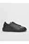 Genuine Leather Black Lace-Up Men's Sports Shoes