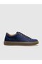 Genuine Leather Blue Suede Lace-Up Men's Sports Shoes