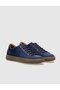 Genuine Leather Blue Suede Lace-Up Men's Sports Shoes - 2