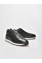 Black Genuine Leather Men's Sports Shoes - 4
