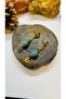 Handmade authentic brass apparatus ceramic women's earrings - 3