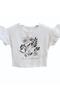 Baby Girl Cotton Blouse with Floral Printed and Ruffled Sleeves - 2