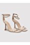Genuine Leather White Buckle Women's Thin Heeled Shoes - 2