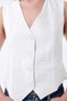 Women's V-Neck Linen Stylish Vest White - 2