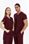 Happiness Basic - Lycra Doctor Nurse Uniform Set Scrubs Uniform Surgical Suit (Unisex), Burgundy