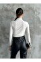 Sandy Fabric Bluz with Shoulder and Waist with Spring Lapel - 3