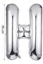 H Letter Balloon 76 cm Silver - Foil Balloon - 34Inci