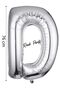 Foil Balloon Letter D Helium Balloon 76 cm Silver Color - Letter D Balloon - Letter Foil Balloon - 34 Inch
