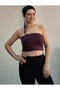 Plum Combed Cotton Viscose Crop Strapless Bustiyer - 3