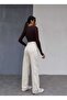 Beige 90's Snow Wash Snow Gray Lycra Super High Waist Wide Leg Loose Jeans Palazzo Trousers - 2