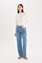 Super High Waist Lycra Snow Washed Palazzo Jean - 2