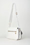 Women's Clover White 4-Pocket Cover Column Strap Zipper and Snap Closure Handbag and Shoulder Bag - 5