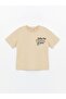 Kids Beige Oversize Crew Neck Boys T-Shirt