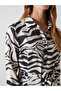 Nevavm Women's Shirt Dress with Zebra Pattern with Difference - 3