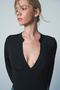 Flexible Slim Fit Black Body - Adjustable Low Cut and Hidden Zip Detail - 2