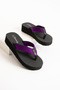 Beach Women's Platform Wedge Heel Fabric Flip Flops Pool Sea Beach Slippers - 3