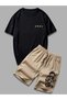 Japanese Dragon Text Dragon Printed T-shirt Shorts Kids Set