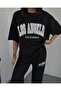 Women's Los Angeles Printed Oversize Bottom Top Summer Suit - 3