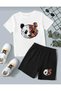 Special Design Panda Printed Girls/Boys T-Shirt Shorts Set