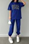 USA New York City Printed Oversize Summer Top and Bottom Tracksuit Set - 3