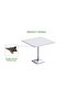 Bar Table Square Base 12 Seater Cocktail Bistro Table for Pub_White - 3