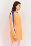 Women Crew Neck Long Sleeve Brand Logo Sweatshirts, Orange - 3