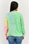 Women Crew Neck Tie Dye Print Long Sleeves Sweatshirt, Multicolor - 3
