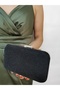 Women's Evening Big Stone Look Black Shiny Chain Wedding Night Party Bag