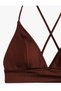 Bralet Bikini Top with Back Cross Strap Tie Detail - 3