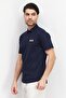 Men Regular Fit Solid Short Sleeves Polo, Navy - 4