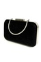 Women's Evening Big Stone Look Black Shiny Chain Wedding Night Party Bag - 5