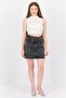 Women Wash Denim Mini Skirt, Grey - 4