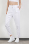 Women's Elastic Waist Double Pocket Skinny Trousers White - 5121 - 6