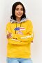 Women Embroidered Logo Long Sleeve Hoodies, Yellow Combo