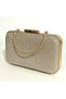 Women's Evening Big Stone Looking Gold Gold Shiny Chain Wedding Party Bag - 5