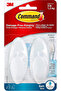 3M COMMAND™  BATH HOOK WITH WATER RESISTANT STRIPS  MEDIUM BATH18 CLEAR FROSTED 2HK+3S/PK