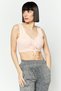 Women Padded Brand Logo Outdoor Sport Bra, Pink
