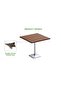Bar Table Square Base 4 Seater Cocktail Bistro Table for Pub_Dark Walnut - 3
