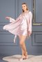 Women's Guipure Detailed Satin Dowry Double Nightgown Dressing Gown Set - 5