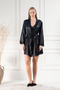 Women's Guipure Detailed Satin Dowry Double Nightgown Dressing Gown Set - 3