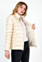 Beige Blocky Women's Coat & Coat - 2