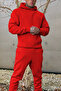 Men's Hooded Tracksuit Set with Raised Inside, Relaxed Fit and Elastic Legs - Sports - 2