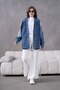 Women's Embroidered Denim Kimono Jacket - 2