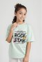 Rock Star Printed Girls' Short Sleeve T-Shirt