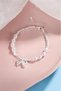 Princess Steel Bracelet with Bow Ribbon Pearl Stones