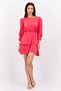 Women Petite Tiered Mini Dress, Neon Pink - 4