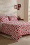 Amour Bliss 100% Cotton Single Duvet Cover Set Red - 3