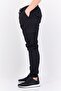 Men Regular Fit Drawstring Plain Cargo Pants, Black - 2