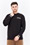 Men Sportswear Fit Long Sleeve Brand Logo Sweatshirt, Black