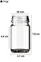 67 ml Metal Gold Gold Lid Shot Bottle 67 Cc Transparent Small Jar 2 Pieces - 2